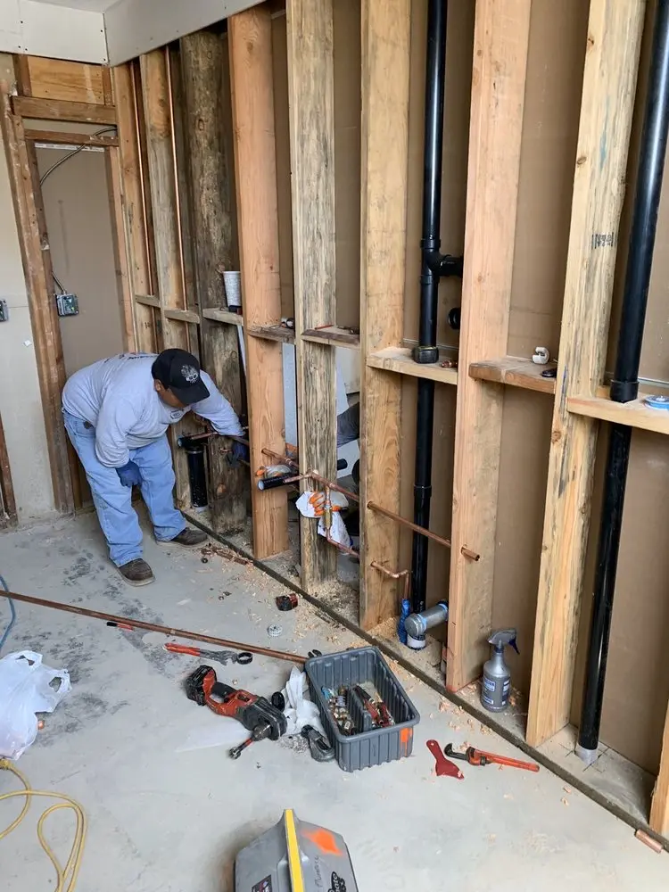 Commercial rough-in plumbing for Gas Line Repair in Garnier